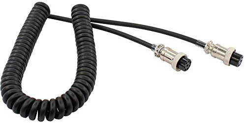 Asudaro Câble de Microphone de Haut-Parleur, Femelle 8 Broches, Câble de tête d'aviation, Câble de Talkie-walkie Bricolage, Câble à Ressort, Compatible avec Kenwood MC-60 MC-60A MC-90