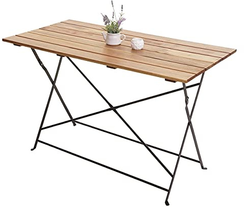 Mendler Biergartentisch HWC-J40 120x60cm Akazie - naturfarben | Klapptisch, Gartentisch, Gastronomie-Qualität, MVG-Zertifiziert