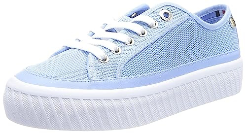 Tommy Hilfiger kvinnors plattform vulkaniserad sneaker Fw0fw07156, Blått kärl blå, 42 EU