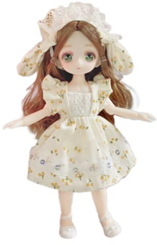 bositigo Anime BJD Doll 1/7 SD Dolls 9 Inch 18 Ball Jointed Doll DIY Toys with Clothes Outfit Shoes Non-Adjustable Hair Makeup,Best Gift for Girls Kids Children -Rita