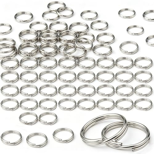 TOAOB 500pcs Anneaux Porte-clé 6mm Double Fendus Argentés Métalliques Connecteurs pour Bijoux Colliers Boucles d'oreilles Bracelets Loisirs Créatifs