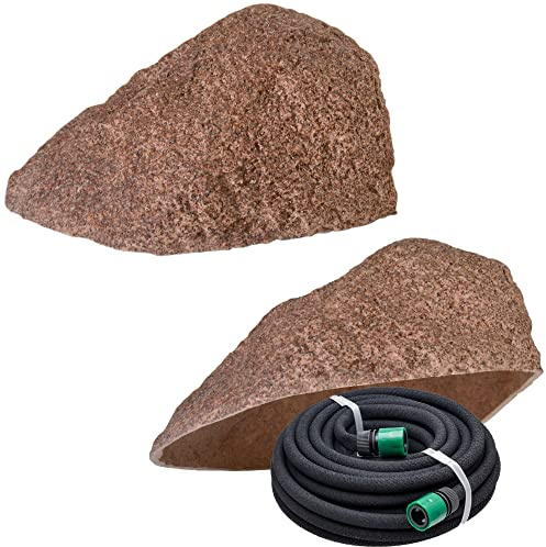 GARTENDEK Rocce artificiali per copertura da giardino, per pompa per piscina, impianto di filtraggio a sabbia, copertura per pozzetti, pietre decorative grandi per coperchio per pozzetti, pietra di