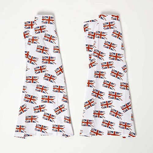 Homescapes Union Jack Geschirrtuch 2er-Set Baumwolle 45x65 cm, 2 Geschirrhandtücher blau-weiß-rot