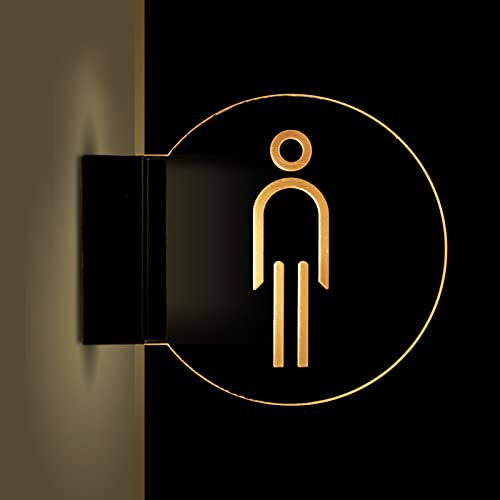 Insegna per Toilette a LED ultraluminosa, insegna per Bagno da Uomo da Donna, insegna per Toilette Luminosa su Entrambi i Lati per Montaggio a Parete, Illuminazione del Bordo (E)