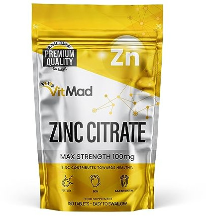 Zinc 100mg x 180 Tablets Max Strength 300% RDA