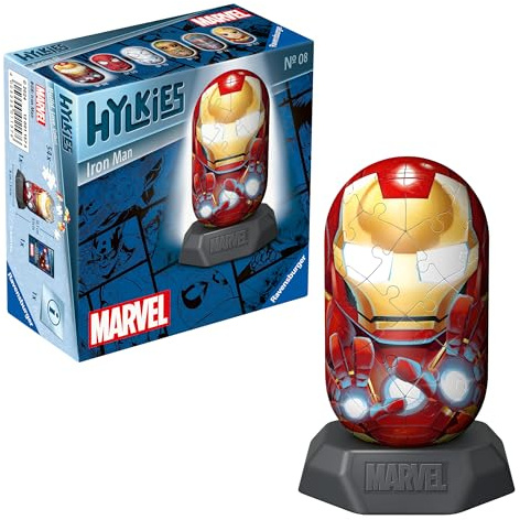 Ravensburger - Puzzle 3D, Hylkies Iron Man, Marvel, Puzzle per Adulti e Bambini 12+ Anni, Idea Regalo, Modellismo, 54 Pezzi
