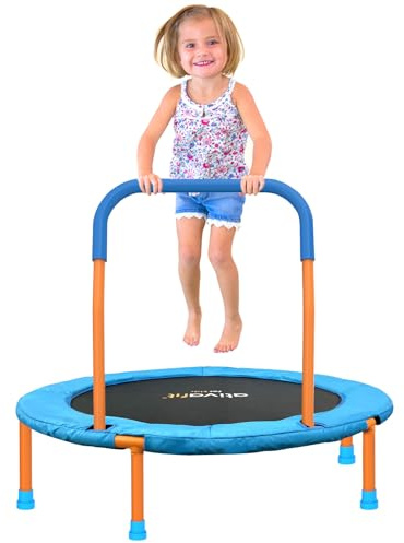 Ativafit 36inch Mini Toddler Trampoline for Kids Ages 1-6 Indoor Outdoor Folding Small Rebounder Trampoline with Foam Handle Safety Padded Cover Fun for Kids