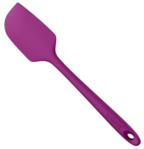 U-Taste Großer Silikon Spatel, 250℃ hitzebeständiger, 29cm, Lila | Antihaft Flexibler Nahtloser Teigschaber, Backen Kochen Silikon Küchenutensilien mit Nylonkern zum Mischen Rühren Schaben