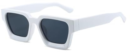 WDZAYXC Vintage Rechteckige Sonnenbrille für Damen Herren Chunky Rectangle Sunglasses Retro Brille UV400 Schutz