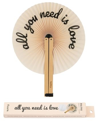 fisura. – Éventail pliable. Éventail pliable en papier. Éventail pai pai Éventail pour mariage pour invités. Cadeau pour fêtes ou cérémonies. (Love)