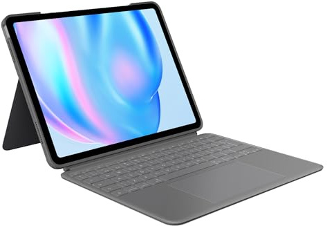 Logitech Combo Touch para iPad Air de 13 Pulgadas (M2, M3 y M4) (2024, 2025 y 2026) - retroiluminado Desmontable con Soporte, Escritura cómoda, Modo Multiuso, Disposición QWERTY ESP - Gris