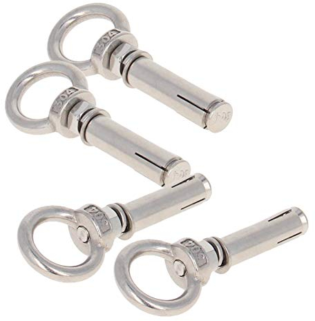 Ring-Ösenschraube, M6 x 70, Erweiterungs-Ösenschraube, Ösenmutter, Schraube mit Ring, Anker-Rohbolzen aus Edelstahl 304, 2 Stück(M6*60,4PCS)