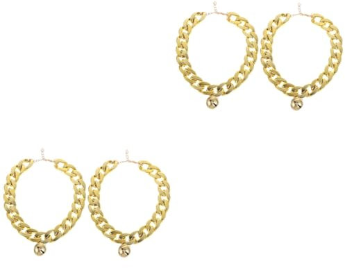 WOONEKY 2sets Hund Zubehör Festival Ornament Gold Kette Halskette Pet Dekorative Lieferungen 2 Stücke * 2