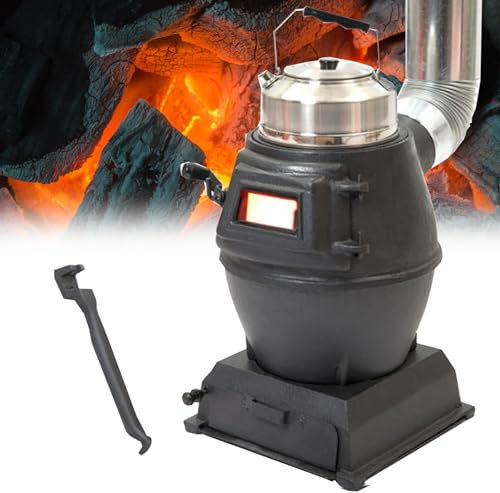 Poele a Bois, Réchauds de Camping Cuisiniere Bois Charbon, Fonte Mini Poêle à Charbon, Poêle de Camping Polyvalent, Mini Poêle à Charbon pour Tente,intérieur,Villa, Chauffage