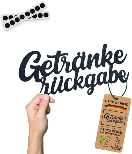 DKWRK3D Getränkerückgabe WC Schild Klebend - Kunststoff Deko Toilette Wandtattoo - Türschild Männer WC Deko Türaufkleber Gäste Badezimmer Dekoration - Bad Aufkleber Toilettenschild aus Kunststoff (M)