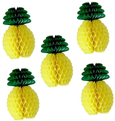 Garneck 5stücke Ananas-Honeycomb-Dekorationen Für Luau Geburtstag Hawaiian Party Supplies Ananas-dekor in Wabenform Für Partygeschenke Partydeko in Wabenform Für Besondere Anlässe