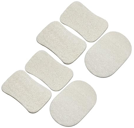 WATIIFUFU 6pcs Microfiber Scouring Pads for Sinks and Countertops, Flexible Cleaning Brush for Bathroom and Household Kitchen Cleaning, Grease Removal, Beige | Bowl Brush, Pot Cleaning Brush, Beige Microfiber, Household Kitchen Cleaning