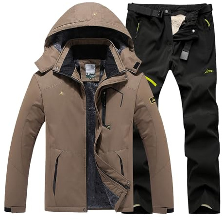 Combinaison de ski pour homme - 2 pièces - Ensemble de snowboard - Coupe-vent - Vêtement de ski d'hiver - Veste et pantalon - Combinaison de neige chaude - Combinaison d'hiver, bleu, XL