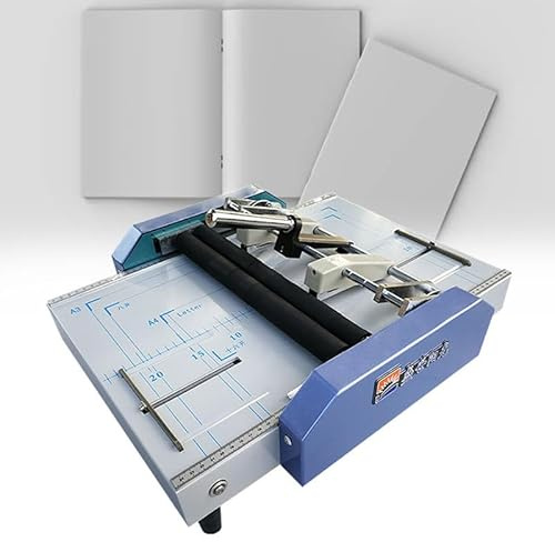 Lakenbroade A3 Broschürenbinde- und Falzmaschine, A3 MAX 11,7 × 16,5 Papierfalz- und Bindemaschine, Broschürenordner-Heftgerät Heftgerät für Schulen Druckereien, Büros
