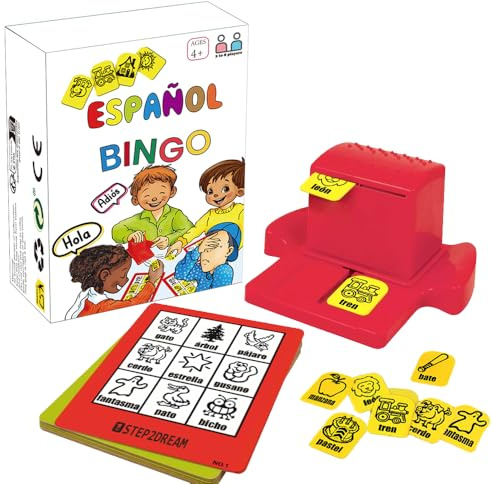 Magictodoor Spanish Vocabulary Bingo for Kids | Educational Learning with Sight Words | Boosts Language and Matching Skills | Ideal for Classroom and Home Use | Spanish Board Game