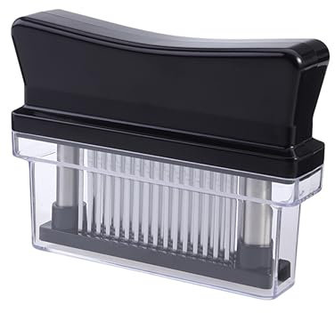 OFFSCH Batticarne a Lame in Acciaio Inossidabile Inteneritore di Carne Ergonomico Nero con Manico Antiscivolo Utensile da Cucina per Pollo Bistecca e Manzo per Marinatura Profonda