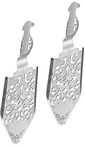 COLLBATH 2pcs Absinthe Dripper Metal Wormwood Spoon Multi-Function Household Absinthe Filter Bar Spoon