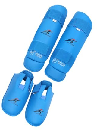 LeeQinersw Leg Foot Guards for Kickboxing, Karate Shin Protection Pads for Training Sessions, Blue