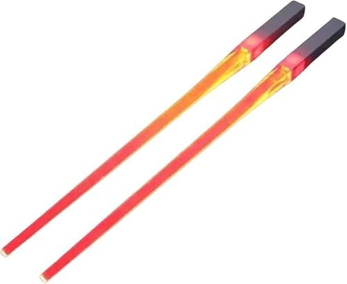 1 Paar Essstäbchen, beleuchtete Lichtschwert-Essstäbchen, wiederverwendbare LED-Essstäbchen, für Zuhause, Party (rot)