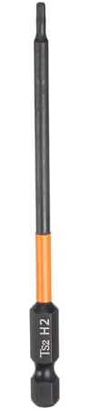sourcing map 1pcs H2 Hex Head Drill Bit Wrench 2mm Metric Flat Tip 1/4 Hex Shank 100mm (4) Long Magnetic Black Phosphate Hexagonal Screw Driver Socket Industrial Screwdriver Power Bits