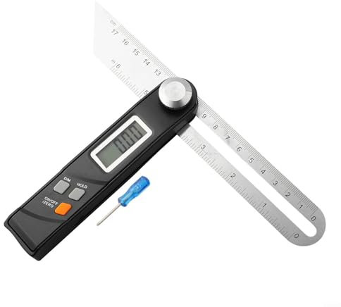 URPIZY Digitaler, 360° Elektronische Wasserwaage, Edelstahl-Schmiege, Präzisionsmesswerkzeug Für Holzarbeiten, Architektur, Ingenieurwesen, 210Mm Klappbar