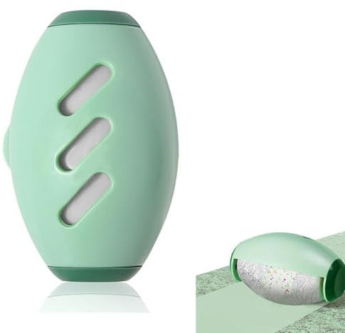 Rodillo de pelusa reutilizable, 1 unidad, rodillo quitapelusas, rollo de pelusa, adhesivo lavable, adhesivo lavable, rodillo de pelusa de gel adhesivo para pelo de mascotas, ropa, viajes, casa (verde)