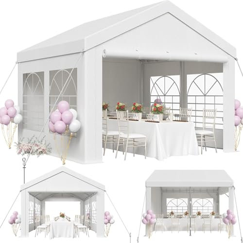 JUMMICO Pavillon Partyzelt 3x4 Wasserdicht Stabil Gartenzelt UV Schutz 50+ Zelt 170g PE Plane Festzelt Bierzelt Gartenpavillon für Garten, Party, Festival, Hochzeit, weiß