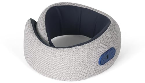 U-förmiges Massagekissen - Memory Foam Reise Nackenkissen mit elektrischer Vibration, tragbares Entspannungskissen für Auto, Haus & Flugzeug (Grau)