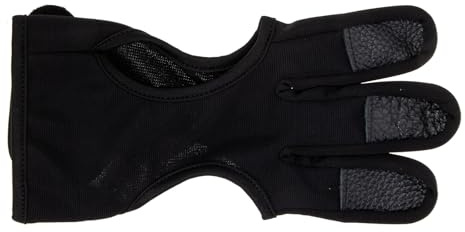 Alipis Guanto da Tiro l'Arco Resistente all'Usura in Pelle Regolabile Protezione per le Dita Sport all'Aperto Caccia Arco Ricurvo