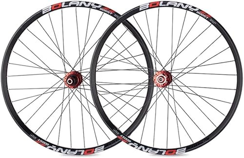 MTB hjul 27.5/29 MTB cykelhjul, skivbroms hjulset mountainbike cykelhjul, genomaxel 32 hål nav för 8 9 10 11 växlar,Red,27.5inch