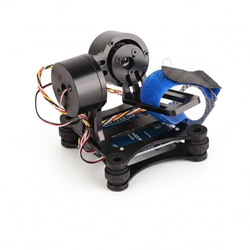SustVita Drone Camera Gimbal with CNC Machined Aluminum Frame for 3/3+ / 4 Cameras, a 3 Axis Brushless Gimbal Stabilizer, RTF Version for 12V Input (Black)