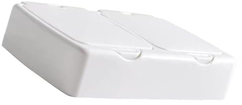 Kikumi Boîte à Coton-tige avec 2 Compartiments, Support Multifonctionnel en Plastique pour Cotons-tiges, Organisateur avec Couvercle pour Salle de Bain et Voyage