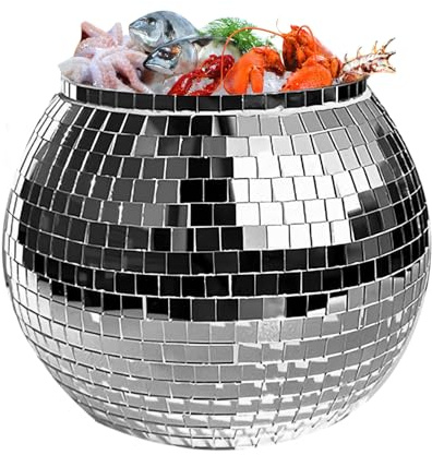 Disco Ball Ice Bucket - 3L Reflective Beer Bucket, Drink Container, Champagne, Wine, Beer, Bar Accessory, Stylish Ice Buckets For Kitchen | Refrigerated Storage & Service