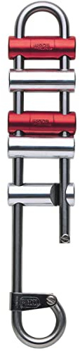 PETZL Erwachsene Abseilgerät Rack, Silber/rot, One Size, D11