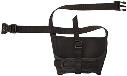 Ferplast Maulkorb für Kurzschnäuzige Rassen wie Boxer Safe Boxer Beißschutz, Robustes Nylon, offene Vorderseite, weiche Polsterung, verstellbar über Klettverschluss, Schwarz