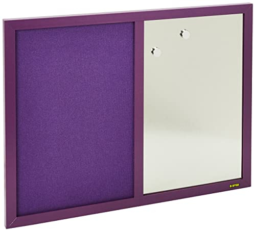 Bi-Office Kombitafel Lavander, Pinnwand und Whiteboard, Violett Textiloberfläche und Silber Magnetisch, Lila MDF Rahmen 22 mm dicker, 60 x 45 cm