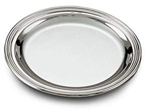SWEET HOME Varotto & Co. Piattino Pane Placcato Argento Ottone Argentato Lucido Diam. 12 cm Bordo Saldato a Mano Made in Italy cod.5018712