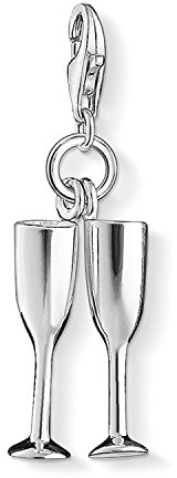 THOMAS SABO Charm-Anhänger Champagner Gläser 925er Sterlingsilber