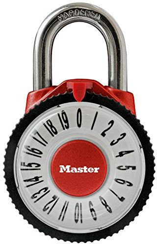 Master Lock 1588D Locker Lock Combination Padlock with Magnification Lens, 1 Pack, Colors May Vary