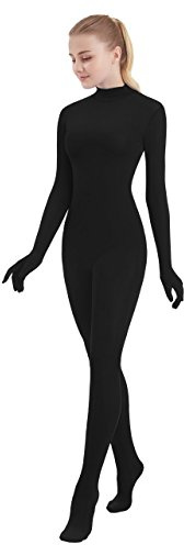 SUPRNOWA Damen Turtleneck Full Body Unitard Bodycon Einteiler Ganzkörper-Overall Langarm Rollkragen Tanzen Yoga Gymnastik Kostüm Bühnenauftritt