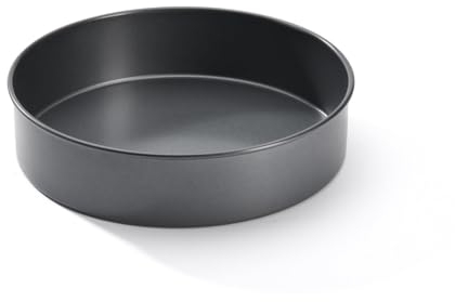 De Buyer - Moule à manqué rond et droit en acier antiadhésif - Diamètre 20 cm, hauteur 5 cm -, Noir
