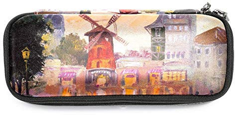 Federmäppchen mit Ölgemälde, Motiv: Moulin Rouge Paris Frankreich 19x7.5x3.8cm/7.5x3x1.5in Style01