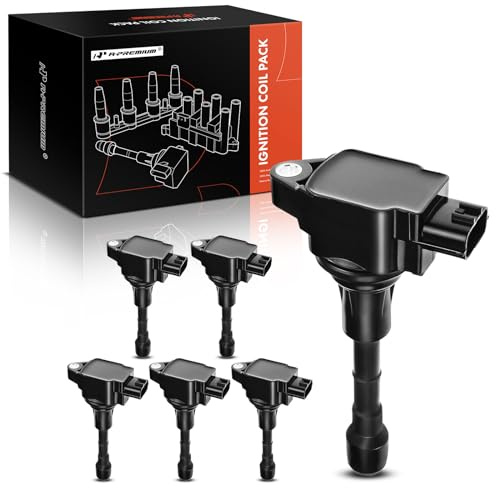 A-Premium 6PCS Ignition Coil Packs Compatible with Nissan & Infiniti Vehicles - 3.7L 5.0L 5.6L - 370Z 2009-2020, FX50 2009-2013, Q50 2014-2015, Q70 2014-2019, QX50 2014-2017