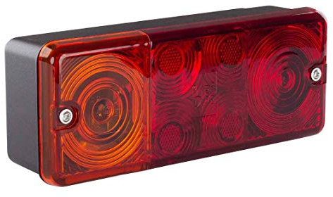 Dreikammerleuchte | Schluss-, Brems- & Blinklicht | mit Kennzeichenbeleuchtung | 210 x 83 mm | Leuchte | Lampe | Anhänger | Traktor | Anhängerleuchte | Trecker | Schlepper