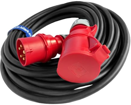 Hilark Power Gummi CEE Verlängerungskabel H07RN-F 5x2,5 mm2 16A IP44 3m